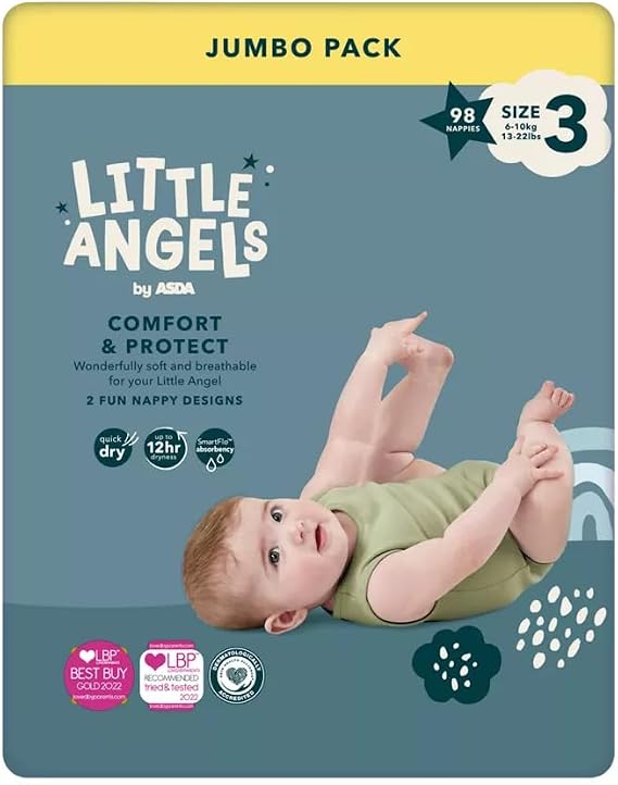 ASDA Little Angels Size 3 Nappies 98 Pack