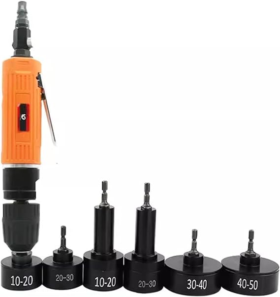 Pneumatic Bottle Capping Machine, Hand-Held Screw Capper, Adjustable Speed 2500 RPM, with 6 Capping Head, Plastic Bottle Sealing Machine, for 10-50mm Bottle Cap