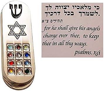 HOLY Land Protection CAR MEZUZAH with Travelers Prayer Scroll Jewish Star of David & Hoshen Mezuza from Israel Jerusalem Art Judaica Gift