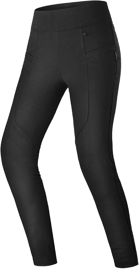 SHIMA Cruz 2.0 Motorcycle Leggins for Women - Breathable, Elastic, Slim Fit Biker Leggins Womens with DuraQL Layer, Slim Fit, Knee Armor Pads (Black, XXL)