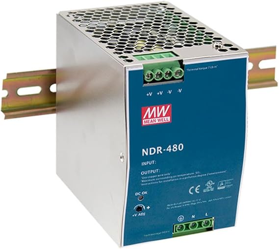 LINOVISION Mean Well NDR-480-48, 480W Industrial DIN Rail Power Supply