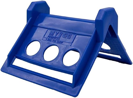 Mytee Products V Shaped Board 4" Blue Plastic Corner Edge Protectors for Cargo Loads | Tie Down Strap Guard for Winch, Ratchet Straps on Flatbed Trailers | V-Style Tie Downs Edge Protectors