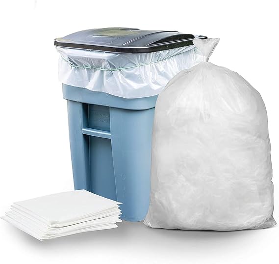 Plasticplace - W33LDC1 33 Gallon Trash Bags 1.2 Mil Clear Heavy Duty Garbage Can Liners 33" x 39" (100 Count)