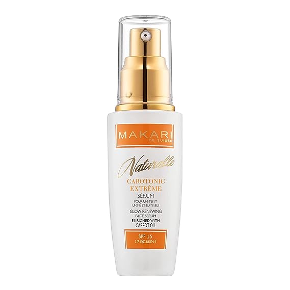 Makari Naturalle Carotonic Extreme Brightening Serum SPF15 (1.7 oz) | Helps Improve the Look of Blemishes & Uneven Areas | Brightening & Smoothing Formula with Antioxidant Support