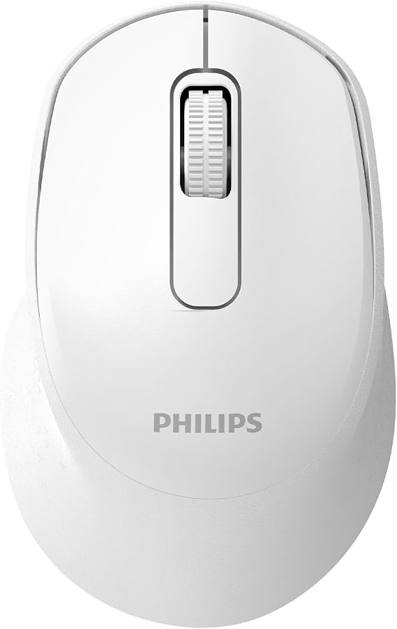 Philips SPK7448 Bluetooth 5.2 ve 2.4GHz 1600DPI Sessiz Optik Kablosuz Mouse (Beyaz)