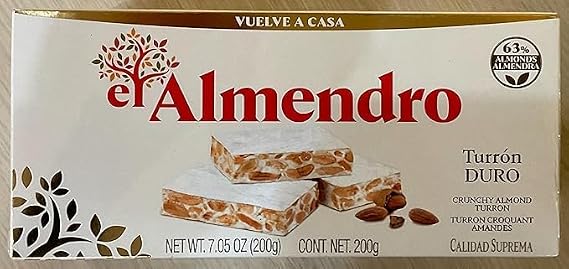 El Almendro Crunchy Almond Turron (Turron Duro) 7.05 Oz (Pack of 4)
