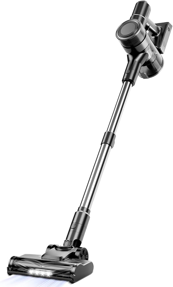 KIKETECH Cordless Stick Vacuum Cleaner - 8 in 1 Lightweight Stick Vacuum with 40min Runtime, 35KPa Powerful Suction, Rechargeable, Portable Cordless Vacuum for Carpet, Hard Floor, Pet Hair-Black