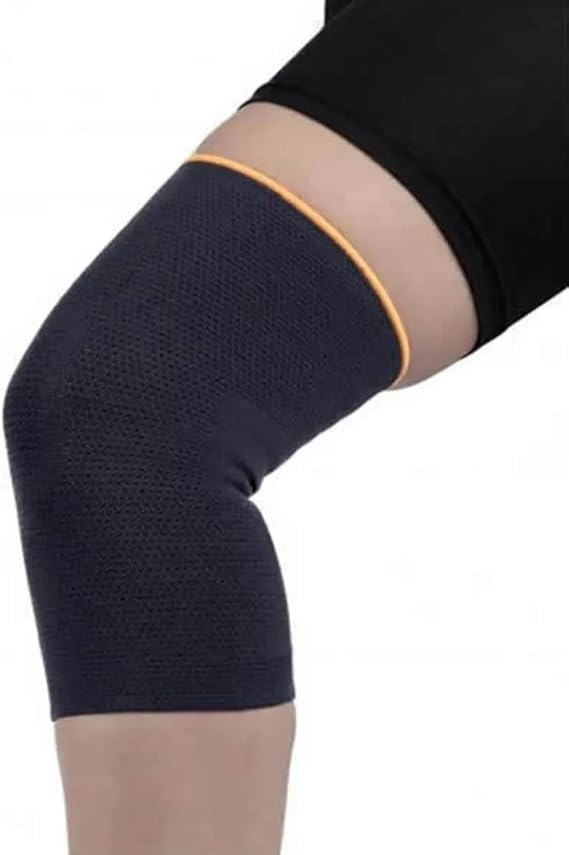 Long Way Unisex Black Elastic Knee Pad, Knitted Sport Knee Pad, Knitted Knee Corset, (ARK-BRK-2112-MEDIUM)