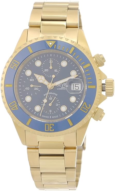 Gevril Men's Wall Street Chronograph Swiss Automatic Watch, Stainless Steel Bracelet with Deploymant Clasp