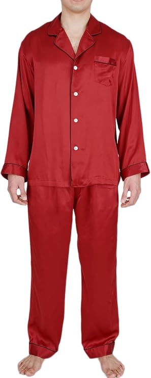 OSCAR ROSSA Men's Luxury Silk Sleepwear 100% Mulberry Silk Pajamas Set