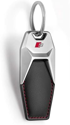 Audi 3181900700 S-Line Keyring Metal Leather Pendant
