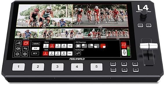 L4 Multi-Camera Video Mixer Switcher 10.1" Touch Screen USB3.0 Fast Streaming