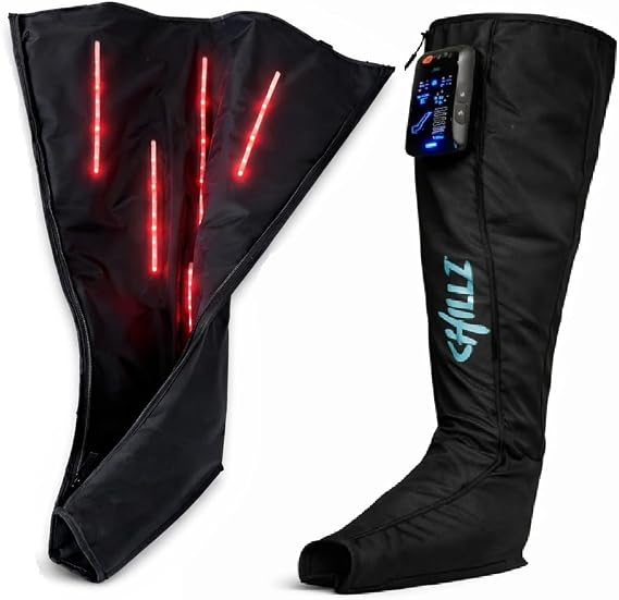 NEW + Improved 2026 | CHILLZ Cordless Compression Boots w/Heat + Infrared; The First Boot to Offer Compression, Heat + Infrared Therapy for Circulation, Pain + Recovery