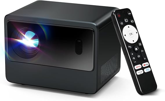 1000 ANSI Netflix Licensed Projector 1080P Smart Mini Projector with WIFI & Bluetooth, Auto Focus & 6D Keystone, Dolby Audio, Portable Projector with TV Stick/HDMI/USB/Phone Input for Indoor Outdoor
