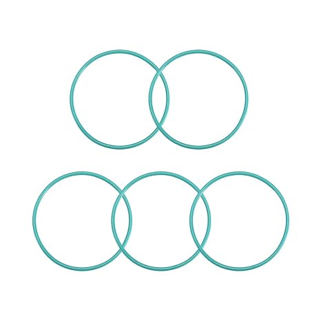 uxcell Fluorine Rubber O-Rings, 54mm OD 49.2mm ID 2.4mm Width FKM Seal Gasket for Machinery Plumbing, Green, Pack of 5