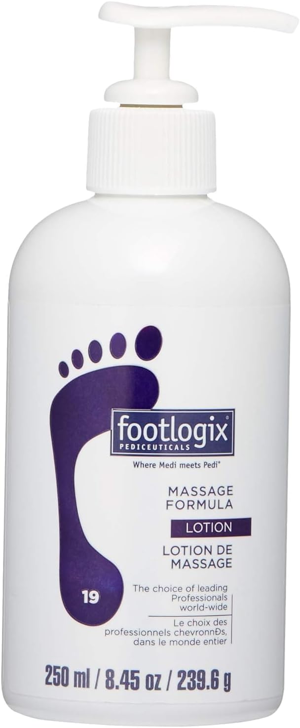 Footlogix - Massage Formula - Non-Occlusive Foot & Leg Lotion - With Urea & Sunflower Seed Oil - Leaves Skin Soft & Silky With No Greasy Residue - For Pedicures, Massage, DayNight Care - 8.45 Fl. Oz