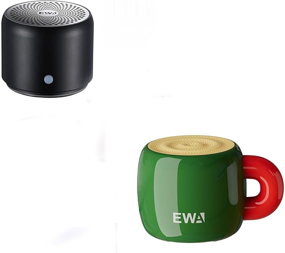 A106Pro Mini Bluetooth Speaker, Travel Case, Bass Radiator Enhanced Bass Powerfull Sound with A163 Cup-Shaped Mini Portable Bluetooth Speaker, IP67 Waterproof, Loud & Clear Sound, Ideal Gift 