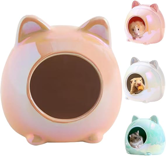 Large Ceramic Guinea Pig Hideout, Washable, Orange