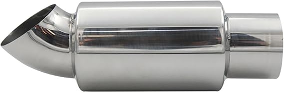 2.5" (63MM) Inlet Exhaust Muffler Silencers Stainless Steel Exhaust | Resonator Bent Pipe Muffler Diesel Tip 2.5" (63MM) Outlet for Car Sedan SUV Truck Vehicles