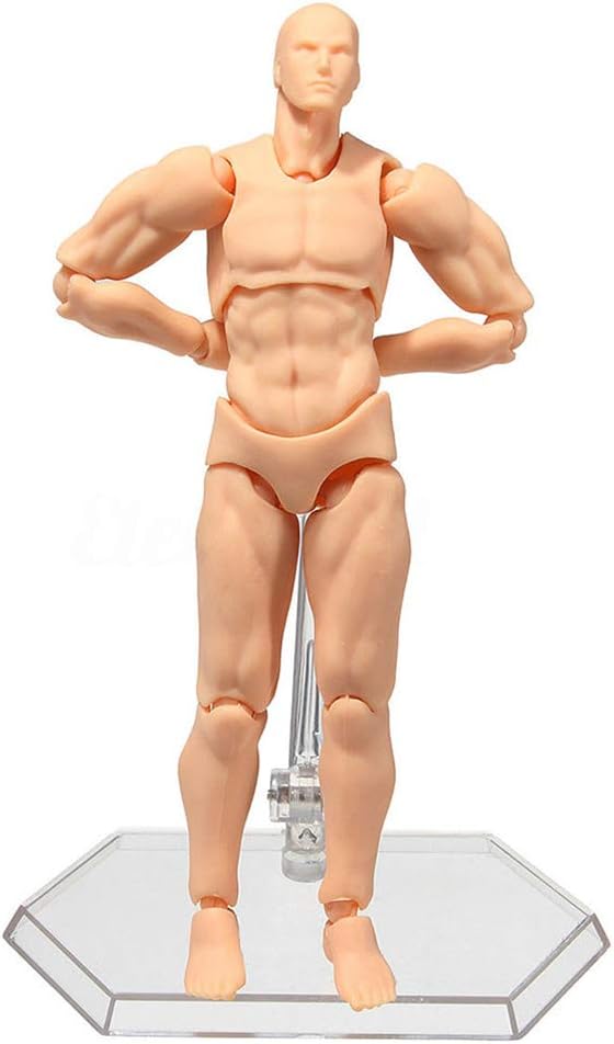 Drawing Mannequin,iGREATWALL A Pair of Action Figure Model with Various Gestures,Model Stands Perfect for Drawing,Sketching,Painting,Artist (Skin Color;Male)
