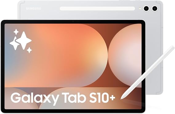 Samsung Galaxy Tab S10+ AI Tablet, Android Tablet, 12GB RAM, 512GB Storage, AMOLED Display, Anti-Reflection, S Pen Included, Platinum Silver, (UK Version)