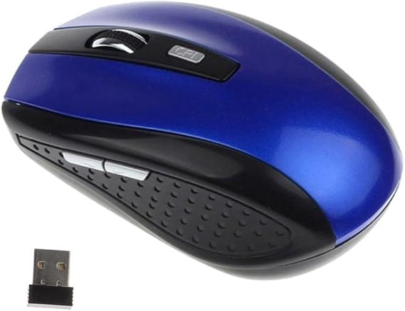 Wireless Mouse, 2.4G USB Wireless Mice Optical PC Laptop Notebook Computer Cordless Mouse with Nano Receiver, 6 Buttons, for Windows Mac Linux Vista Macbook Pro Apple iMac (Blue)