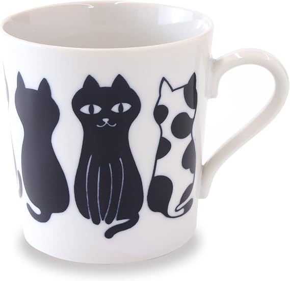 Product of Gifu Japan Japanese Cat Mug, Black Cat Mug,Ceramic Coffee Mug, 9.1 oz, Gifts for Cat Lovers