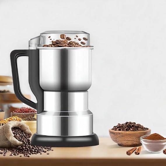 Multifunctional electric grinder 400W high-power coffee grinding tool, multifunctional food-grade fast-grinding electric coffee and grain grinder