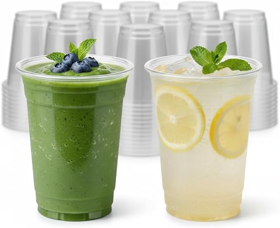 20oz Crystal Clear PET Plastic Cups (Case of 600)