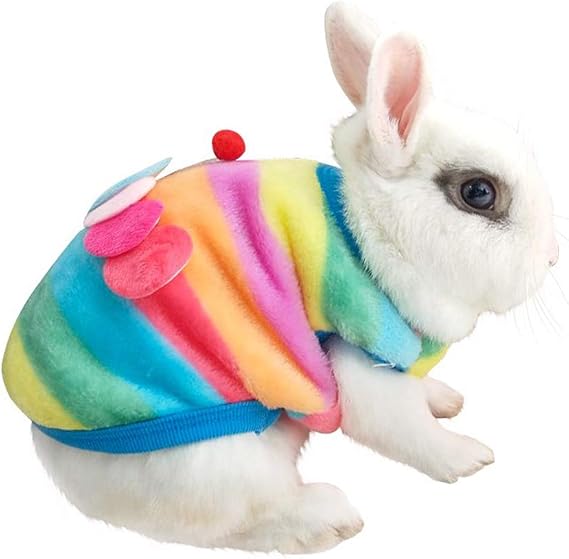 Winter Warm Fleece Bunny Rabbit Guinea Pig Clothes Cute Small Animal Chinchilla Ferret Angel Costume Accessories Outfit for Hamster Ferret Rat Guinea Pig Cat Kitten Dog Puppy and Small Animals