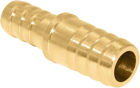 Beduan Brass Hose Barb Reducer, 1/4" to 1/2" Barb Hose ID, Reducing Barb Brabed Fitting Splicer Mender Union Air Water Fuel