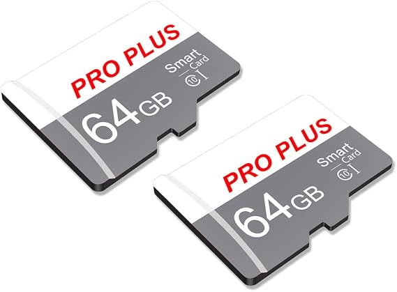 2 Pack Speicherkarte 64GB with Adapter High Speed Memory Card UHS-I C10 A1 Memory TF Card for Tablet/Mobile Phone/Camera/Car Audio/Game Console (TF183 White Gray 64GB)