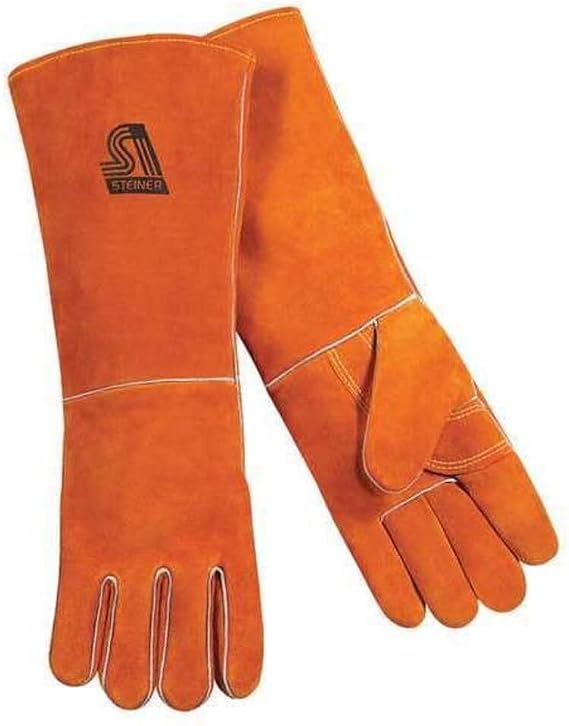 Steiner Y-Series Welding Gloves, Gauntlet Cuff, Straight Thumb, Standard Cowhide, XL, 1 PR 21918-X - 1 Each