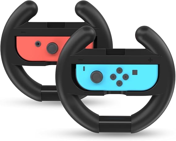 NALENSY スイッチハンドル Nintendo Switch Joy Conコントローラー用 Switchレーシングホイールグリップフィット Mario Kart 8 Deluxe Switch OLED Joy Con用 スイッチマリオカートハンドル 2個パック