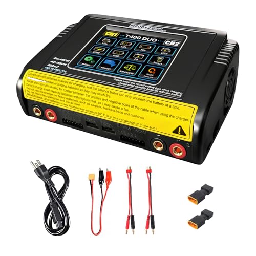 Dual Channel RC Lipo Battery Charger with Touchscreen LCD 200W AC400W DC, 12A2 Fast Charging, Smart Balance Charger for LiPoLiHVLifePbNiCdNiMHSmart Batteries 1S-6S