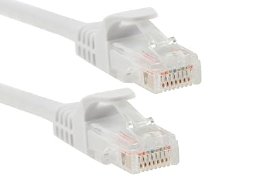 CablesAndKits Cat6 Ethernet Patch Cable 1 ft White Snagless UTP EasyBoot Flexboot Design, Pure Copper Wire, 10 Gbps, PoE Compatible, UL Listed, RoHS Compliant