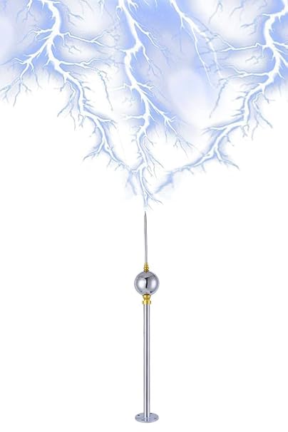 Lightning Rod Kit，Lightning with Ball, Stainless Steel for Household Industrial Roof Outdoor Villa, Arrester (Color : Two Balls, Size 1000mm)(Single Ball,1000mm)