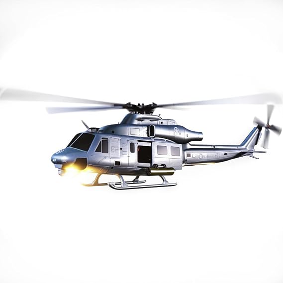 GOOSKY E2 UH-1Y RC Helicopter for Adults with Lidar Positioning GPS Hold, 2.4G 6CH Dual Brushless Direct Drive RC Helicopter Model for Adults (BNF)
