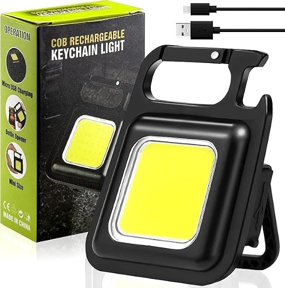 Orret Home Anahtarlık Şeklinde Metal Kasa COB Kare Fener – Kamp & Outdoor Suya Dayanıklı Mini COB LED Işıldak, Type‑C Şarjlı, Mıknatıslı Taşınabilir El Feneri Anahtarlığı [Enerji Sınıfı A+++]