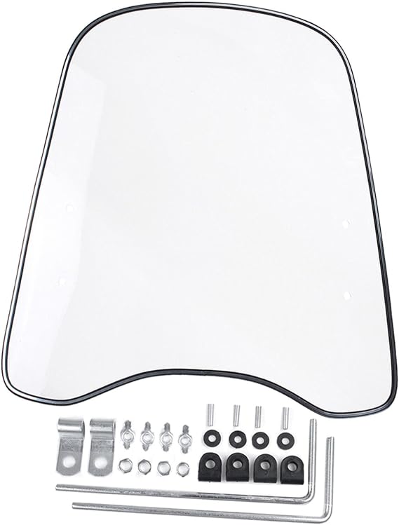 Kesoto Universal Front Transparent Windshield For Motorcycle Motorbike Motocross Scooter ATV
