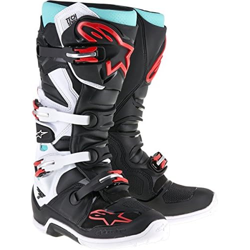 Alpinestars Tech 7 Boots-CyanBlackRed-10