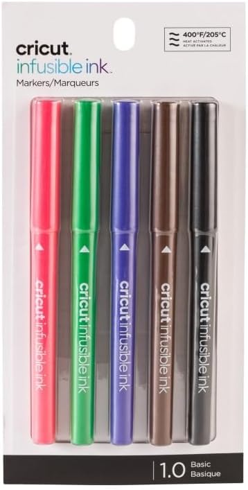 Cricut Infusible Ink Markers, Basic Medium-Point Markers (1.0), 5 count (2006256)