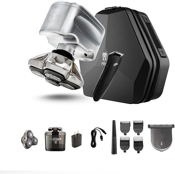 Skull Shaver Pitbull Diamond PRO Head and Face Shaver, Metal Body, Cordless