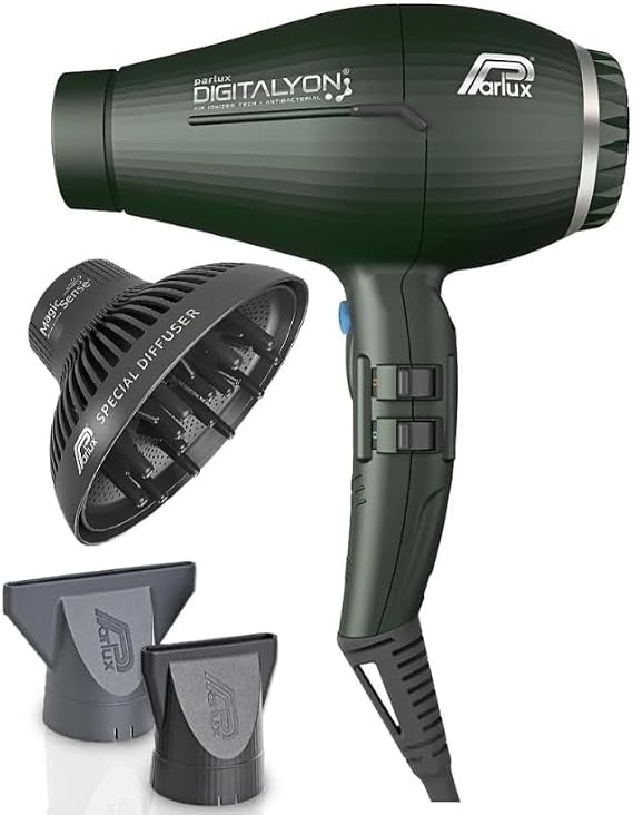 Parlux Digitalyon Hair Dryer with Magic Sense Diffuser - Anthracite Black