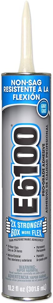 E6100 252041 Medium Viscosity Pro-Grade Adhesive Cartridge 10.2 fl oz Gray
