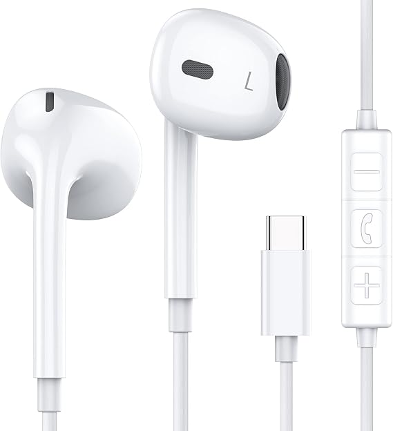 MOSWAG USB C Headphones Wired Headphones with Microphone and Volume Control