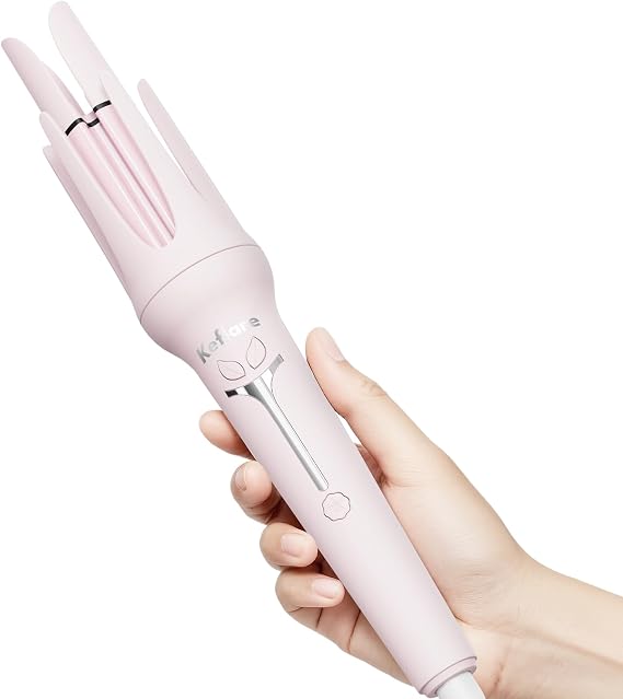 Automatic Curling Iron 1 1/4 inch, Hair Curler with 3 Temperatures & 50 Million Ionic, 10s Fast Heating, 2-Way Rotation, Anti-Scald, Auto Shut-Off for Hair Styling, Dual Voltage for Travel