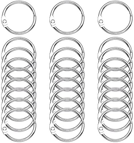 Loose Leaf Binder Rings,40Pcs Binder Rings Keychain,Key Rings for School,Office,Home (1.5 inch)
