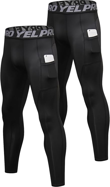 Queerier Men's Compression Pants Leggings Workout Tights Spandex Athletic Baselayer Basketball Football Pant