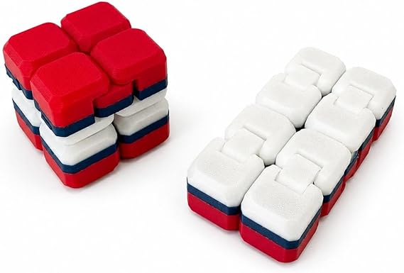 Sonsuz Küp Fidget Oyuncağı, Stres Azaltıcı, ABS Plastik, Kompakt ve Taşınabilir, Karışık Renk, 1 Adet